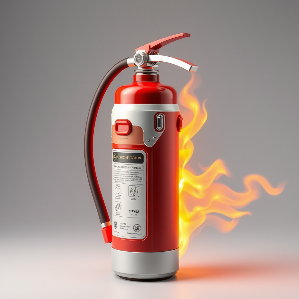 A modular extinguisher that could change sizes based on the type of fire and user need. It would have attachable nozzles, interchangeable cartridges, and smart sensors to analyze fire types.