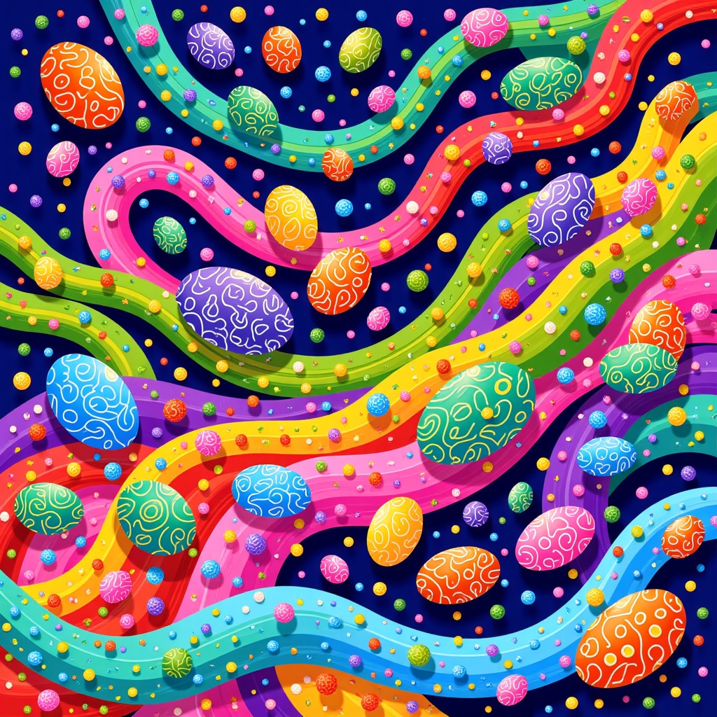 Sub-design idea 2: 'Cellular Ballet' - AI illustrations depicting dynamic interactions (symbiosis, predation) between diverse microorganisms, visualizing their complex relationships artistically.