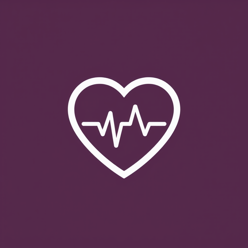 A simple heart icon with a small heartbeat graph integrated into its design.