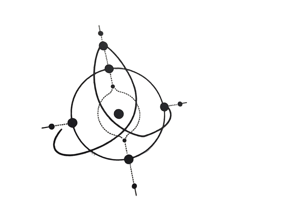 Minimalist Quantum Symbol: A highly simplified Feynman diagram focusing on a single, elegant interaction (e.g., electron-positron annihilation or beta decay). Achieved with fine linework, dot work, or clever use of negative space to represent the fundamental particles and forces involved.