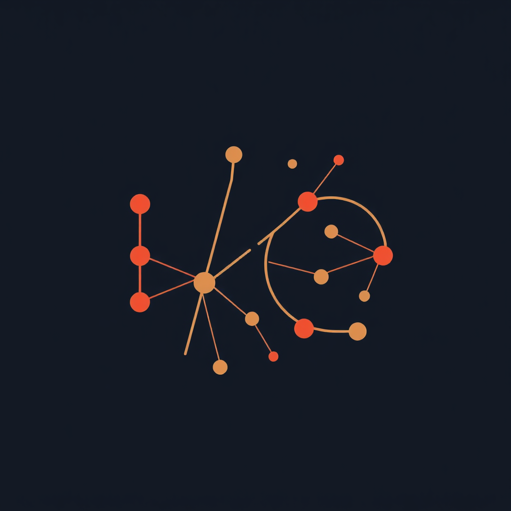 Simple Icon Concept: A core I/O 2025 visual mark representing 'I' and 'O' as interconnected, animated nodes and pathways. These elements would symbolize dynamic data flow and network connectivity, with particles subtly pulsing or moving along the paths to convey liveness.