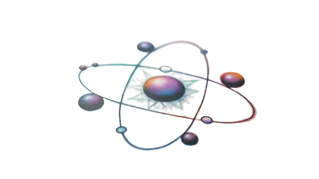 Minimalist depiction of s, p, and d orbital shapes arranged aesthetically, perhaps with subtle color gradients indicating energy levels.