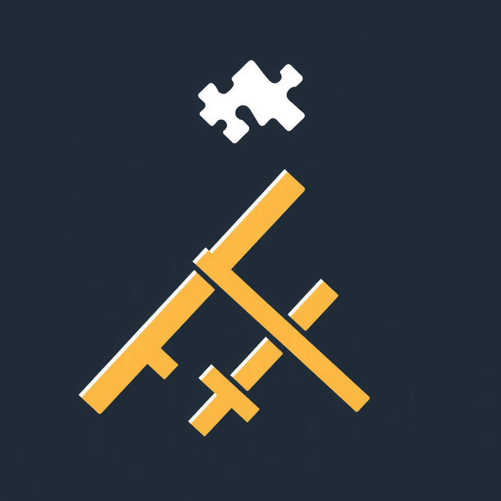 Interlocking elements, like puzzle pieces or beams, coming together to form a larger, ascending shape, representing collaboration and the construction process.