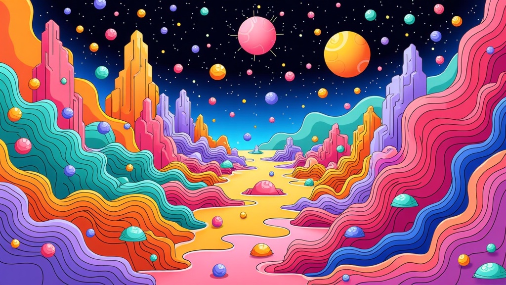 Visions of interdimensional travel or alternate realities as perceived and rendered by an AI, focusing on the surreal, non-Euclidean geometries and physics-defying phenomena that such concepts might entail.