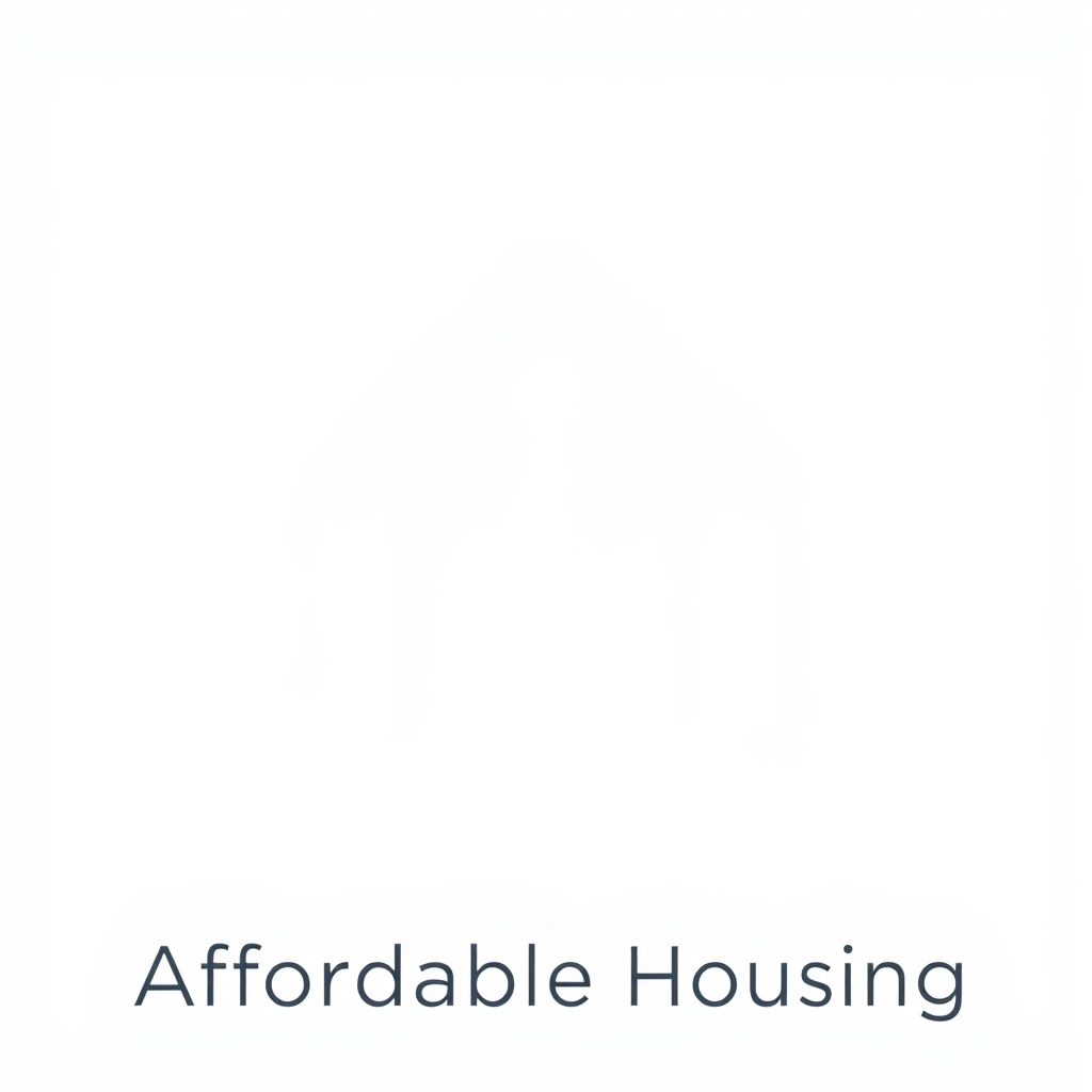 A clever typographic logo using 'A' and 'H' (Affordable Housing). The 'A' could be designed as an upward arrow, while the crossbar of the 'H' forms a solid, foundational line, visually merging growth and foundation.