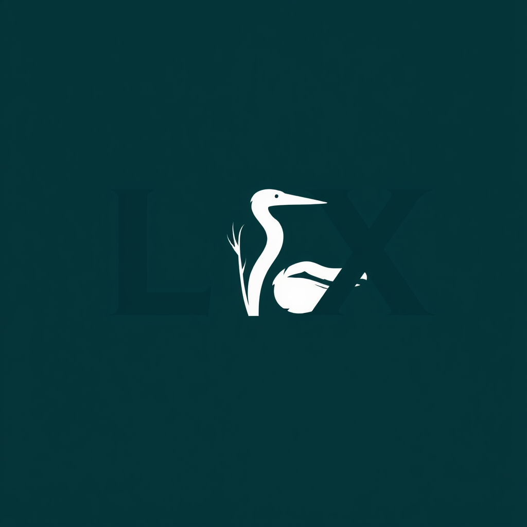 Simple Logo Idea: 'LIX' in a strong, contemporary font. One letter, perhaps the 'I' or the central stroke of the 'X', is subtly replaced or augmented with a stylized iconic bayou element like a single cypress knee, a heron's plume, or a minimalist alligator snout, using a limited color palette of swamp green and night blue.