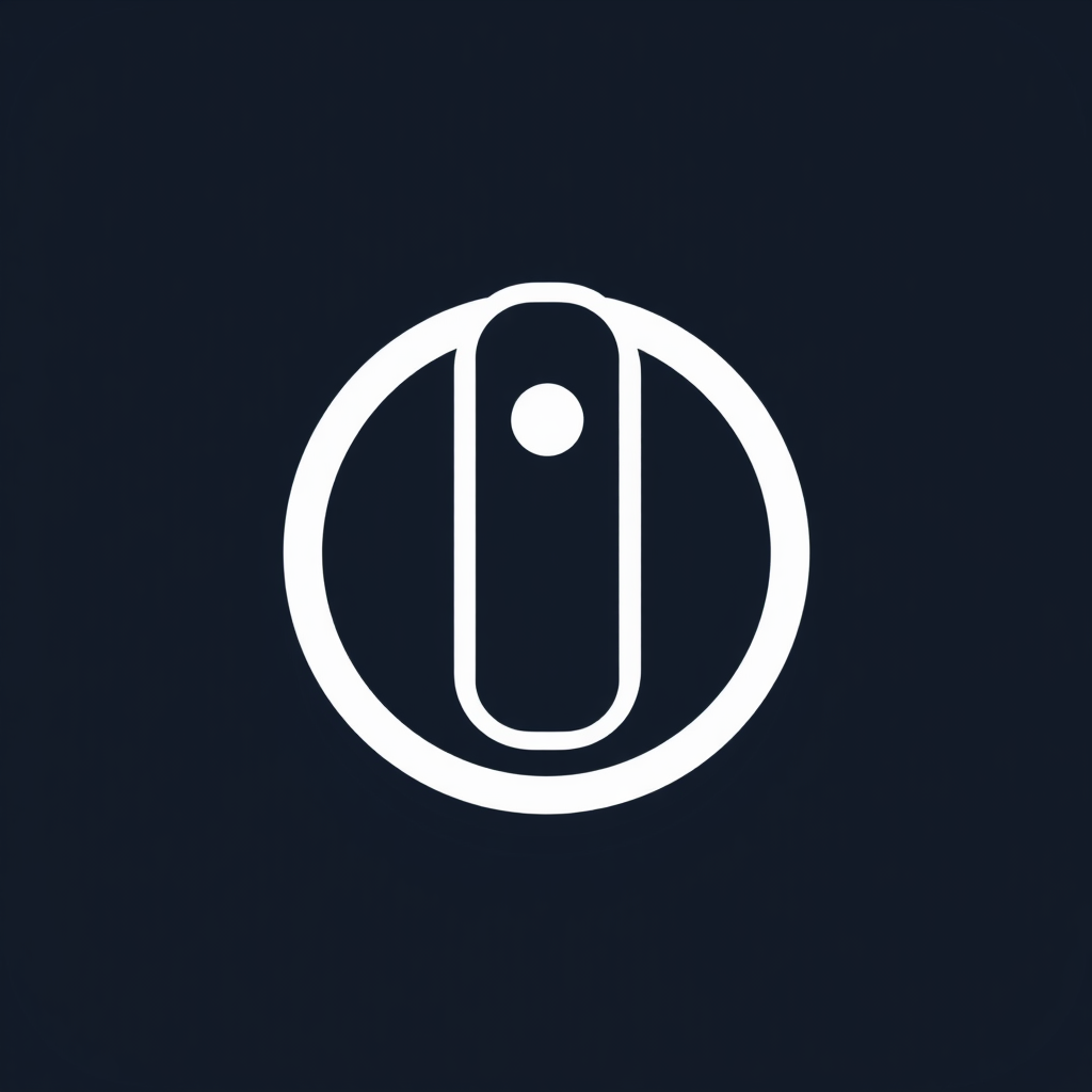 A sleek, minimalist remote control icon for a universal remote app interface, symbolizing control and connectivity.