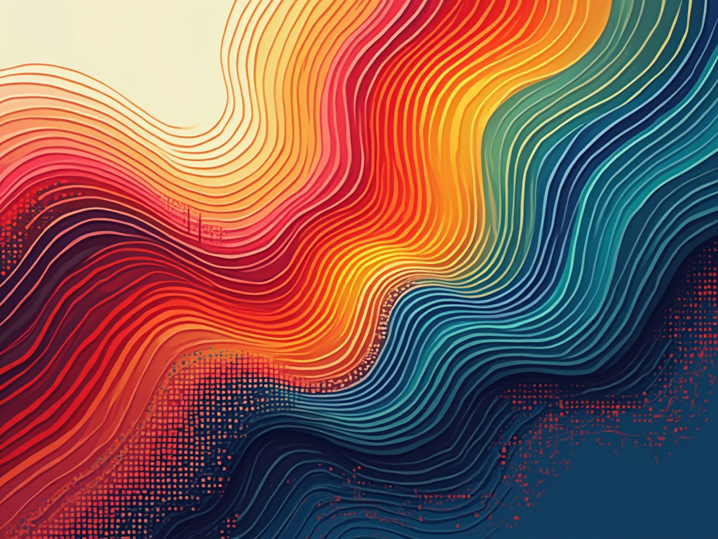 Abstract Fusion Tee: A more artistic design using flowing lines and color gradients to represent the blend. Perhaps warm colors flowing into cool colors, or solid shapes transitioning into pixelated patterns.