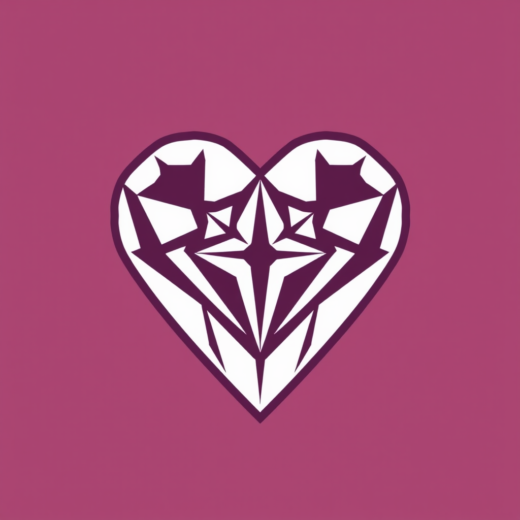 Stylized heart with a geometric, angular design.