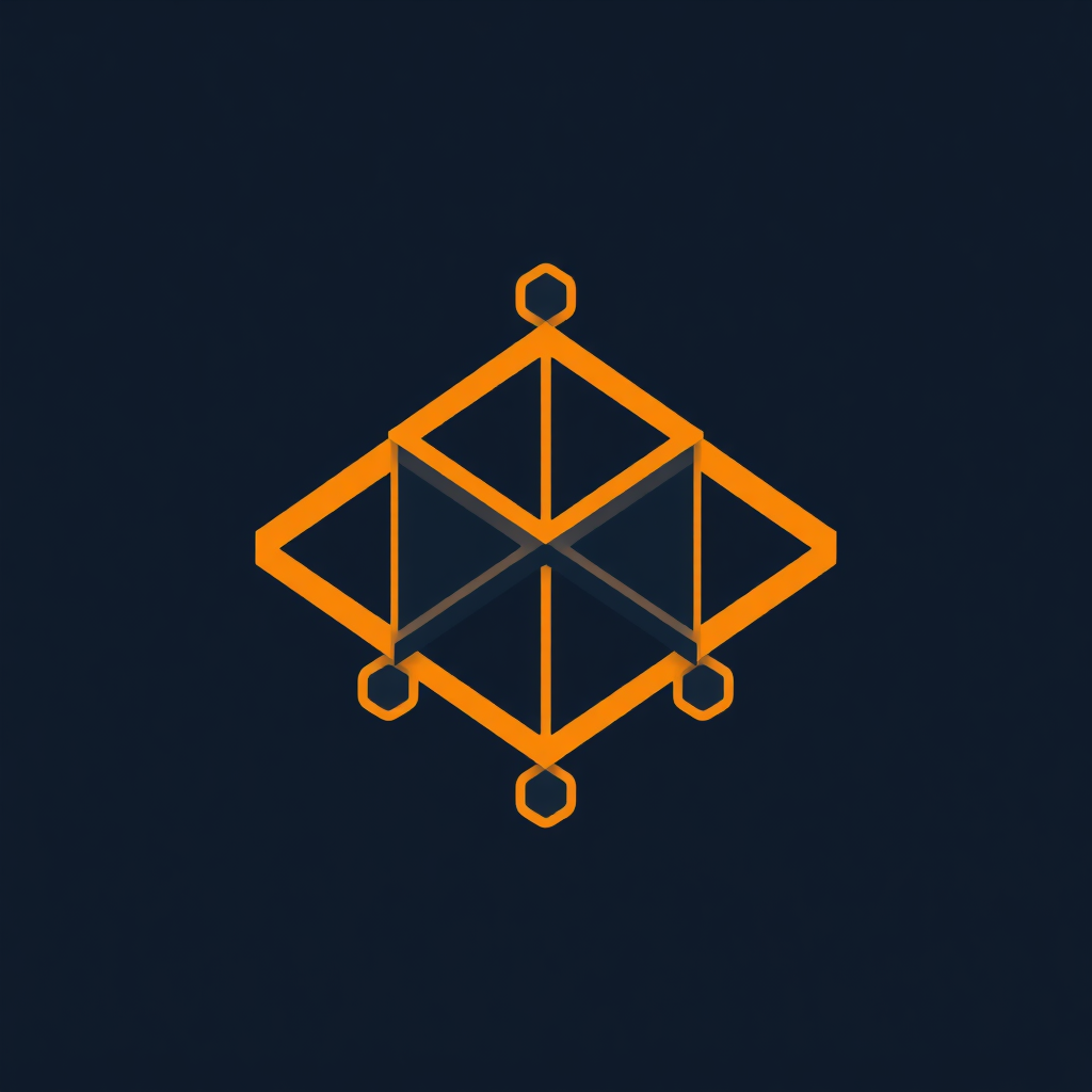 Interlocking Geometric Blocks: Represent the blockchain and robust security using perfectly interlocking geometric shapes (e.g., cubes, hexagons). These forms fit together with precision, showcasing symmetry and an unbreakable structure. The overall composition might subtly hint at a 'B' or '25'. Minimalism is achieved through a focus on a few key shapes and strategic use of color, like Bitcoin orange with a contrasting secure tone.
