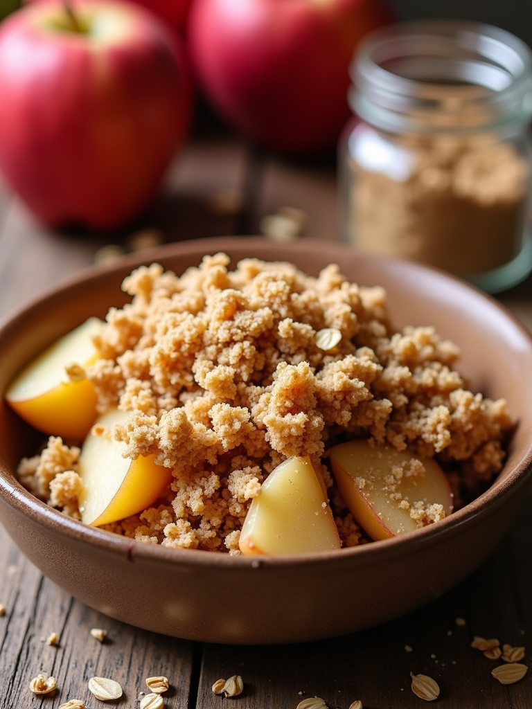 Apple crisp with a touch of ginger.