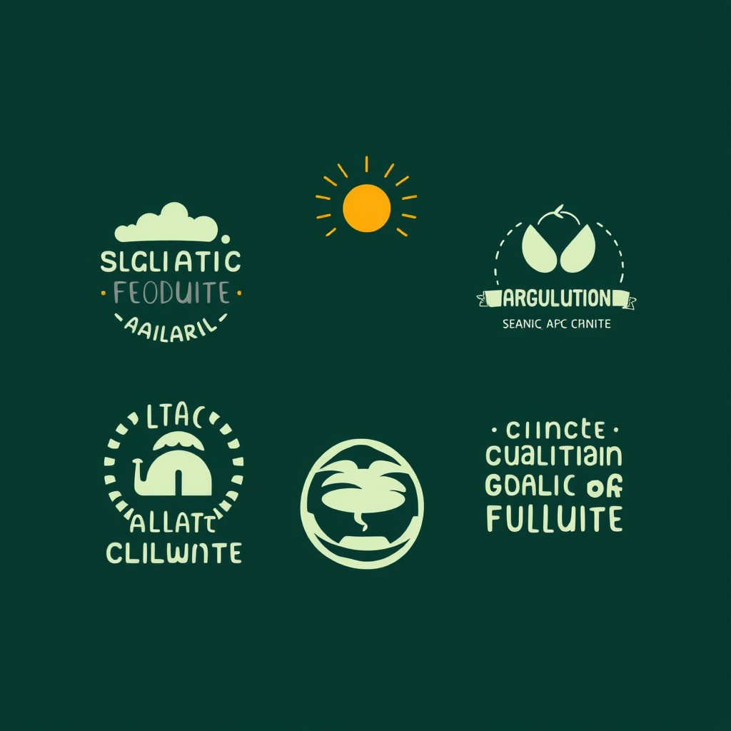 Translated Request (Original English): Sustainability and Climate Action Logos - Typography-Focused Climate Action Statements