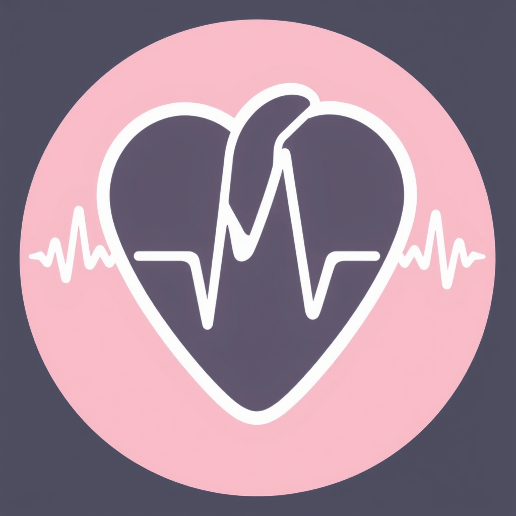 Heart icon with sound wave design representing heartbeat.