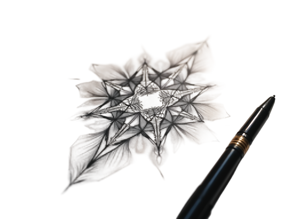 A central, multi-layered abstract geometric core, like a stylized tesseract or an ethereal crystal structure, emitting a soft, diffused aura or subtle light rays. This symbolizes the focused yet expansive and an_abstract_nature of AI consciousness.