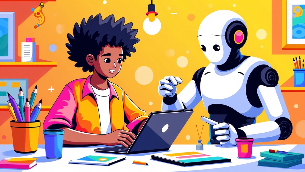Human-AI Creative Symbiosis Portraits: Illustrations exploring the collaborative interface between human creators and generative AI tools, visualizing themes of shared authorship, inspiration, and the evolving future of creative processes within editorial contexts.