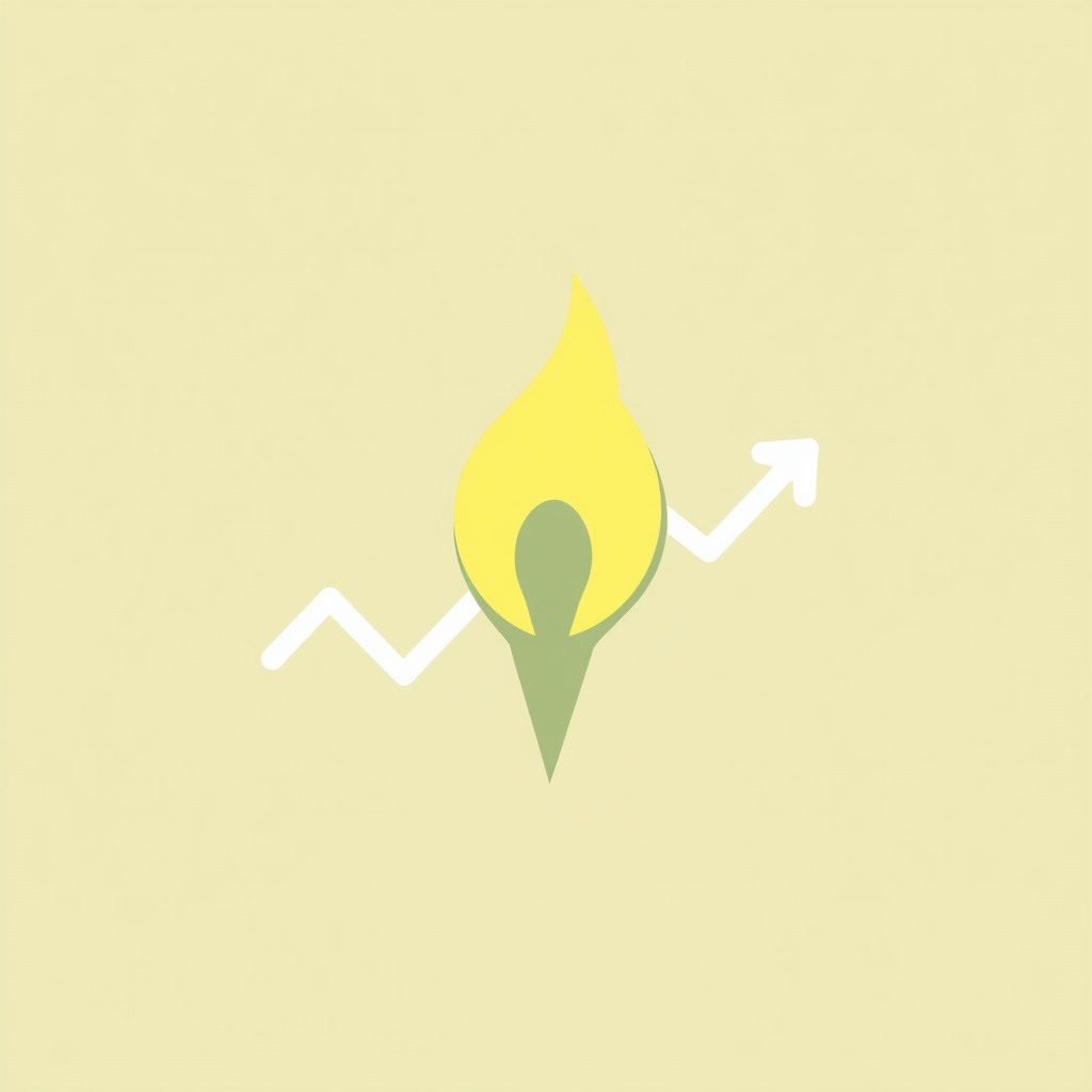 A stylized spark or flame combined with a graph line to symbolize ignition and progress.