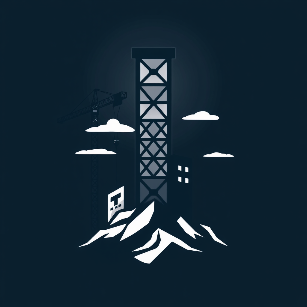 Logo For Construction Company - Rising Structure/Growth Symbolism