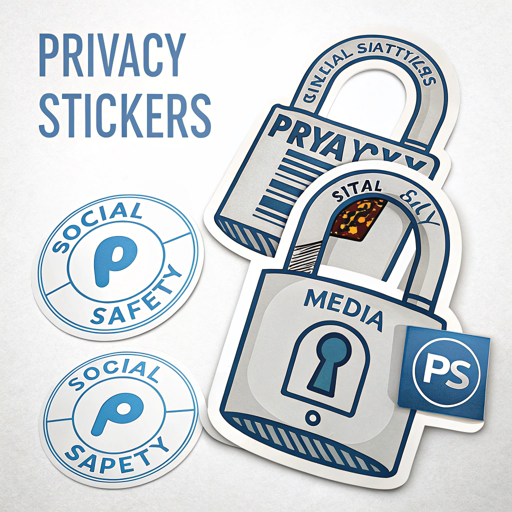 User request translated: 'Social Media Safety Stickers - Privacy Settings Lock Icon Stickers'