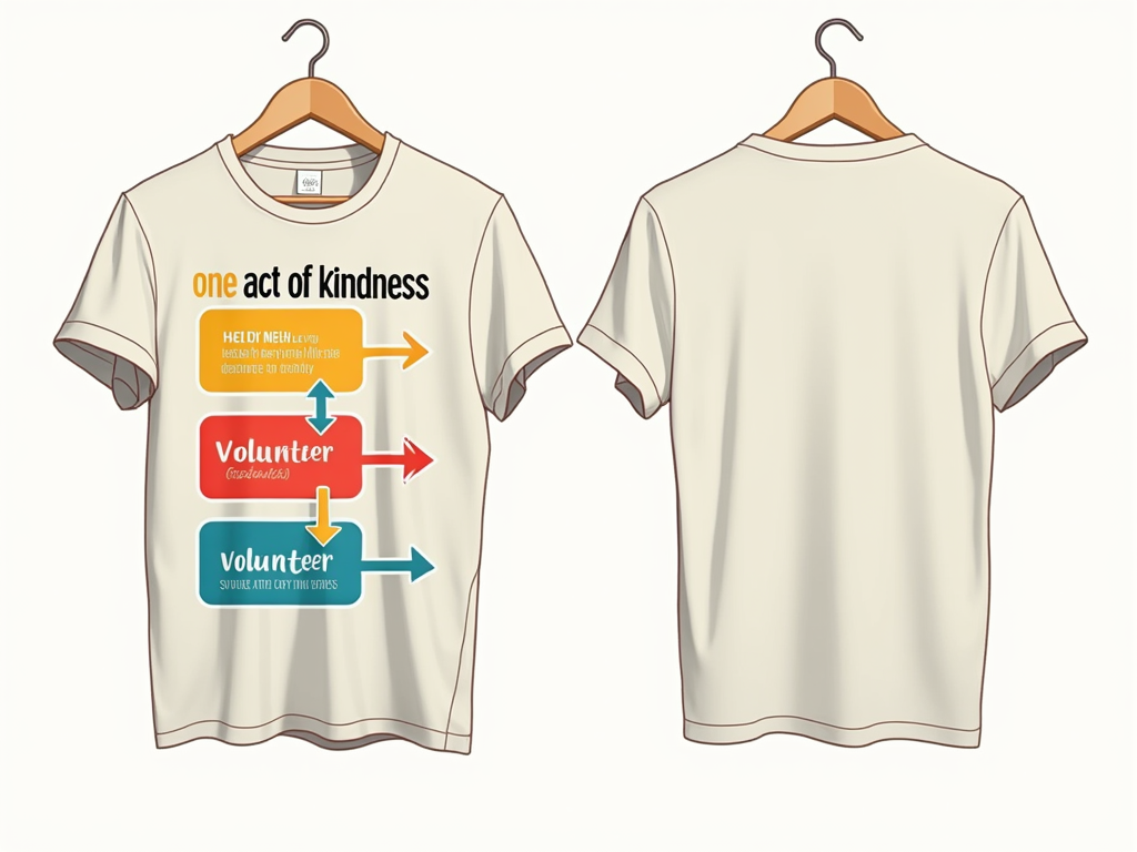 Sub-design Idea 3: Create a flowchart graphic showing one act of kindness leading to three subsequent acts, visually forming an expanding pattern.