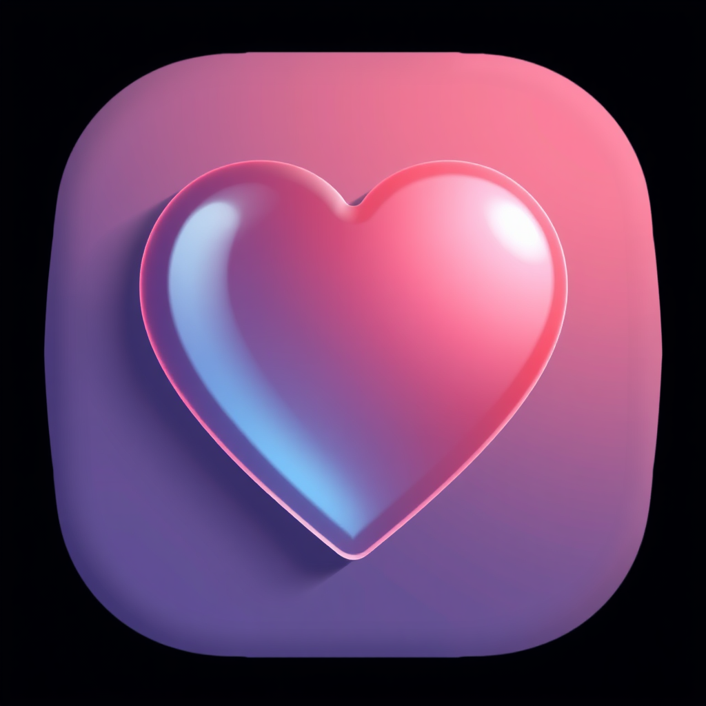 Heart icon with a subtle gradient fill, suggesting depth.