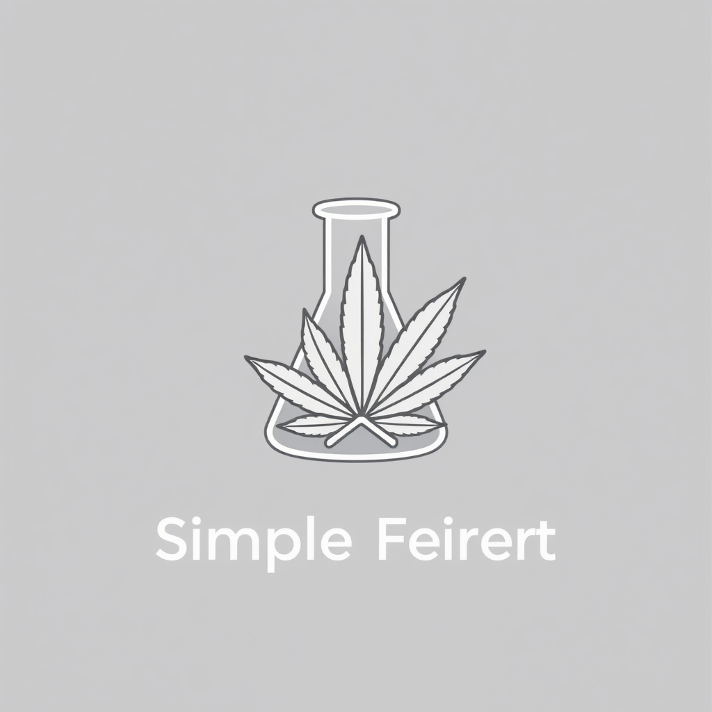 Simple Logo Idea: A clean line-art drawing of a beaker placed beside or subtly overlapping with a stylized marijuana leaf. This combination would be paired with a modern, sans-serif typeface for any accompanying text, conveying professionalism.