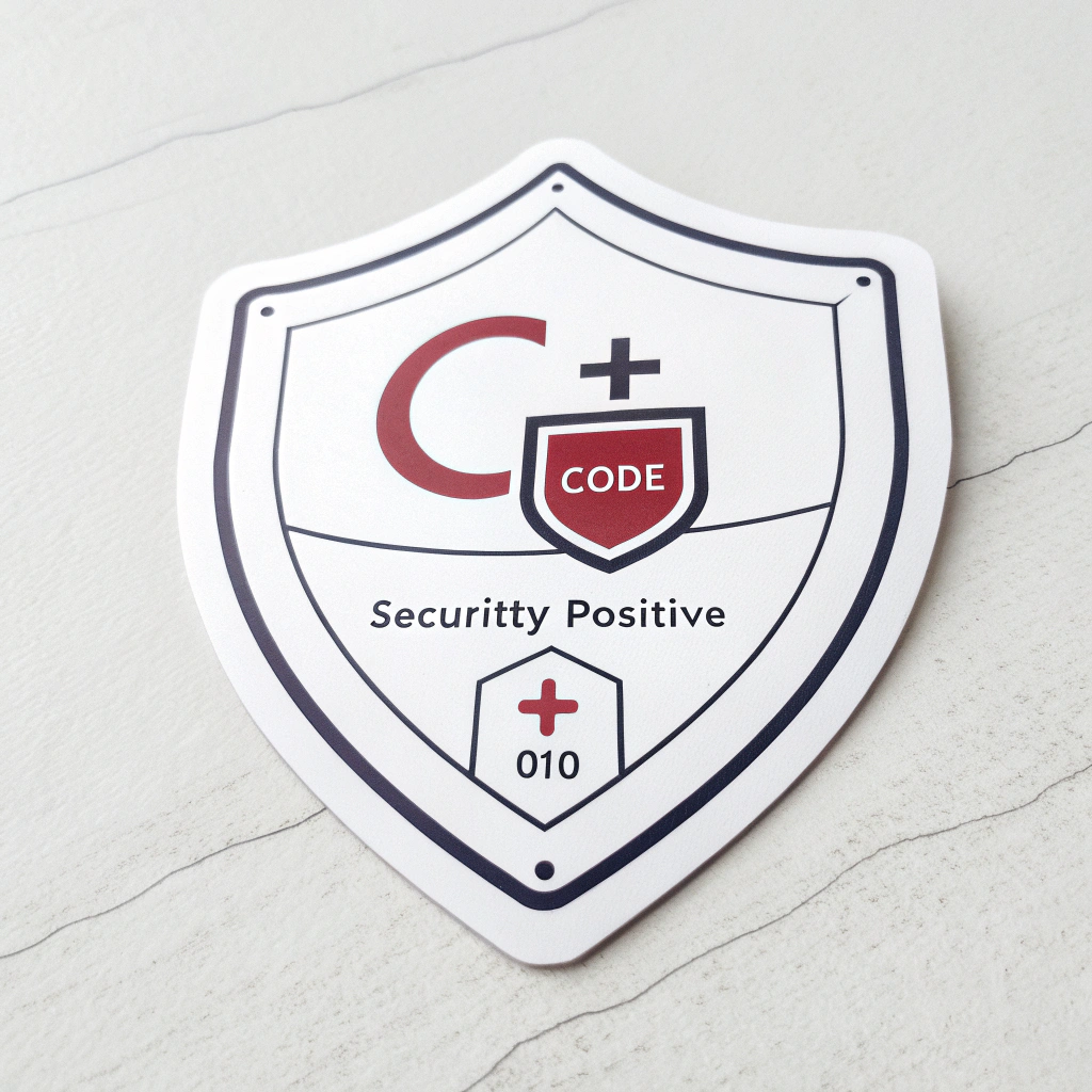 Simple Icon Idea: A shield with a stylized 'C' and a smaller '+' symbol interwoven or adjacent, representing 'Code' and 'Security/Positive'. Alternatively, a shield outline containing the binary '010' subtly.