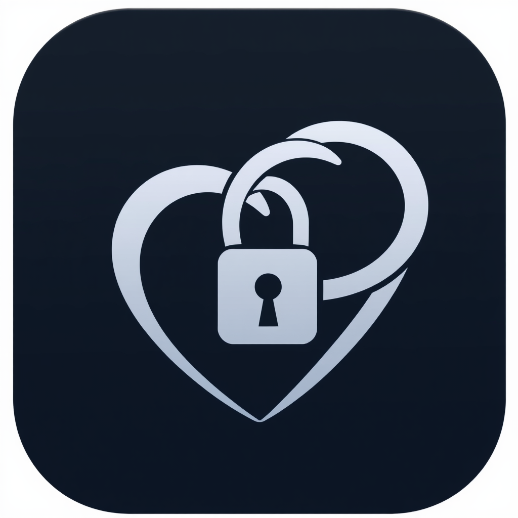 A heart shape intertwined with a lock, symbolizing secure love or protected emotions. The lock could be subtle, integrated into the heart's design, or more prominent to emphasize security.