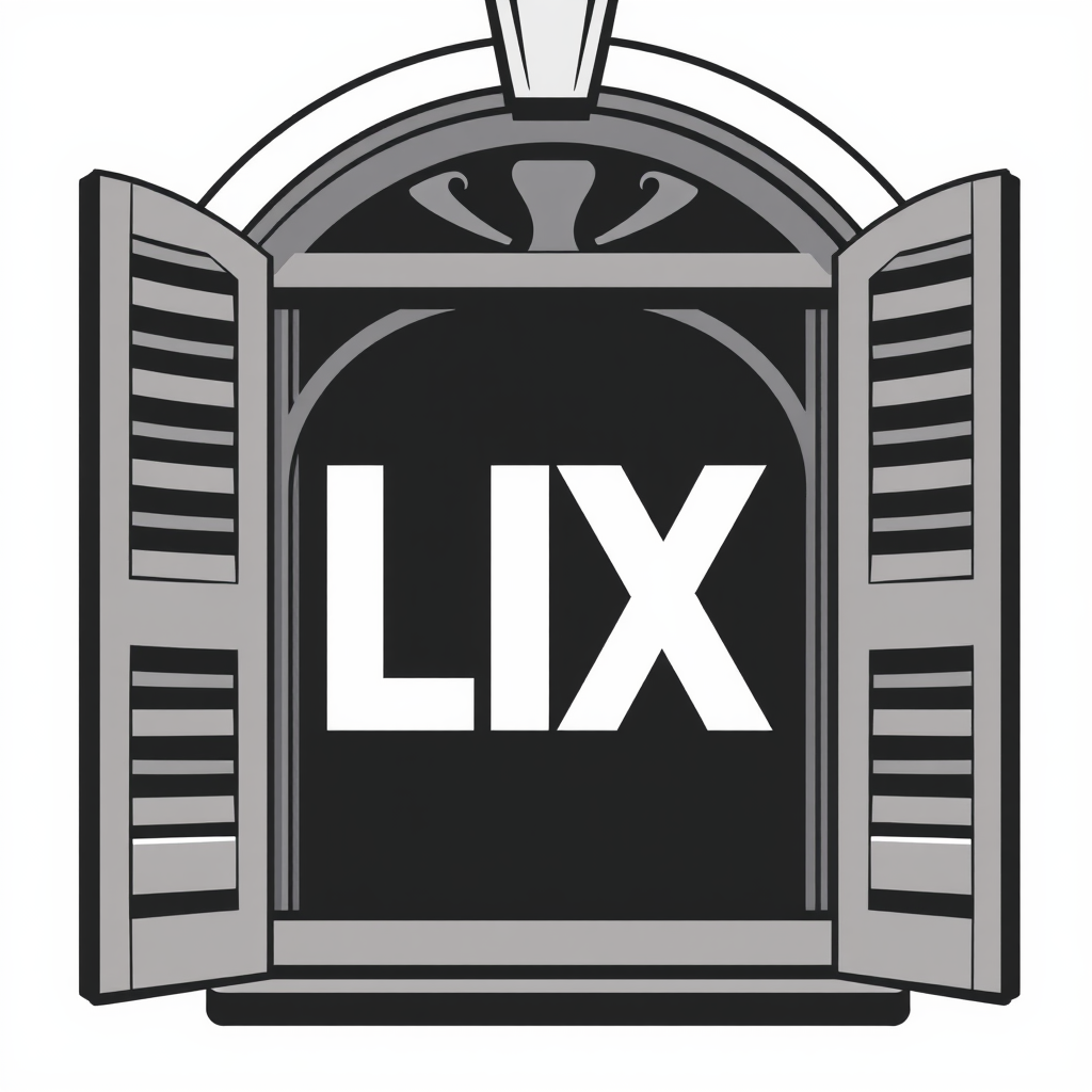 Integrate the 'LIX' with characteristic French Quarter architectural elements like louvered shutters or an ornate archway. The numerals could form part of a window frame, be viewed through an arch, or be stylistically revealed behind partially opened shutters.
