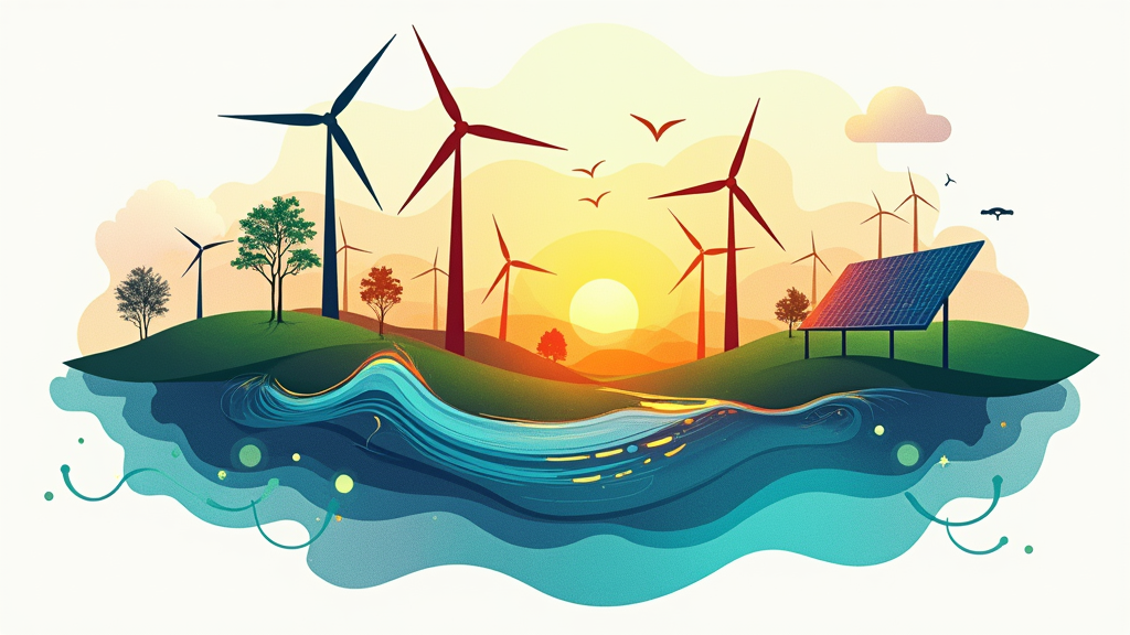 Translation: Sustainability T-Shirt Designs - Abstract Renewable Energy Symbols Collage