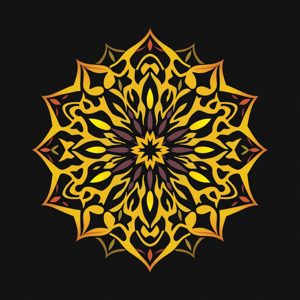 Cellular Expansion Badge: Design a badge icon showcasing simple geometric 'cells' originating from the center and expanding into a complex, symmetrical emergent pattern, with color gradients reflecting growth.