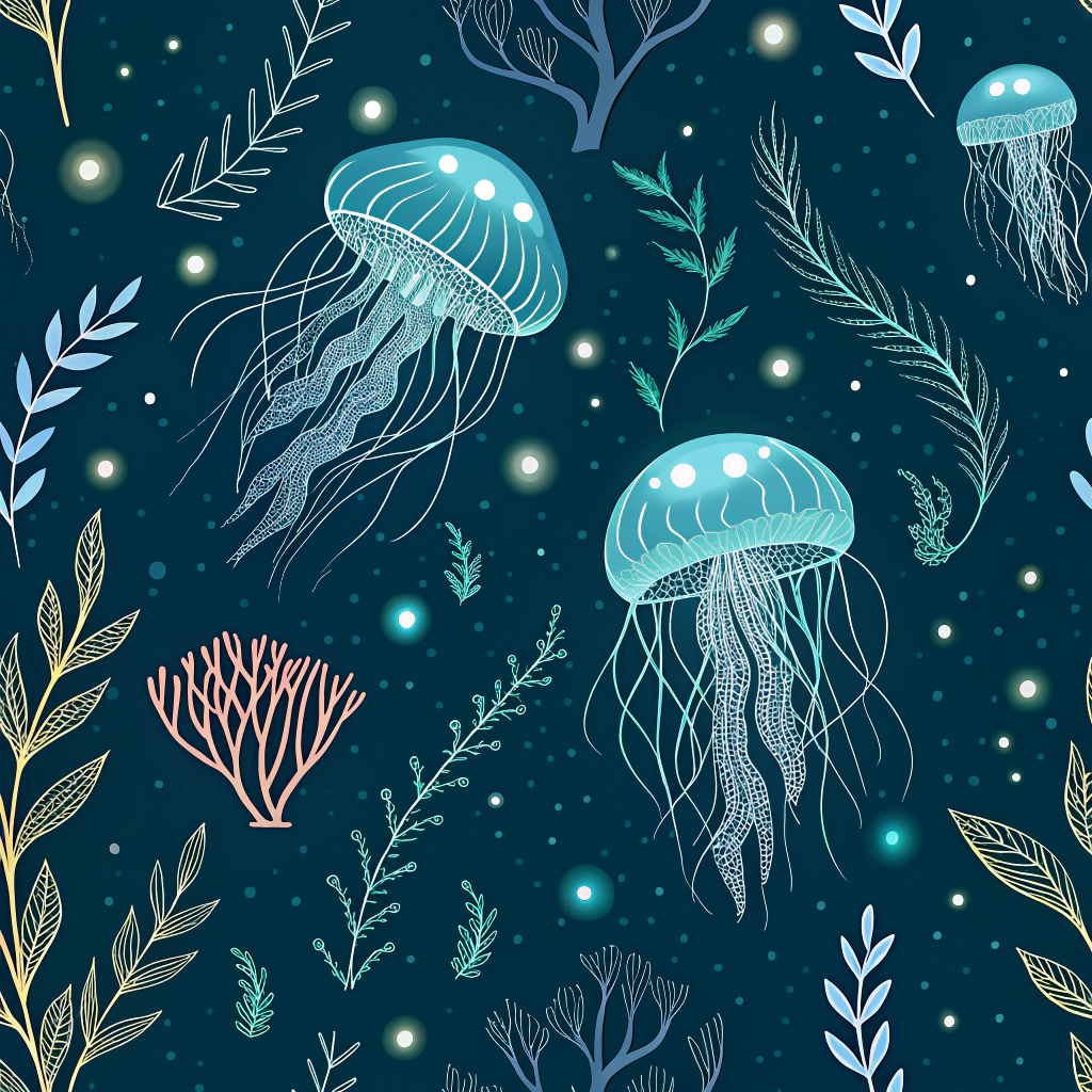 Lighting installations or product designs that incorporate patterns inspired by bioluminescent organisms, potentially exploring the use of actual bioluminescent technology or creating diffusers that emulate their ethereal light patterns for energy-efficient ambiance.
