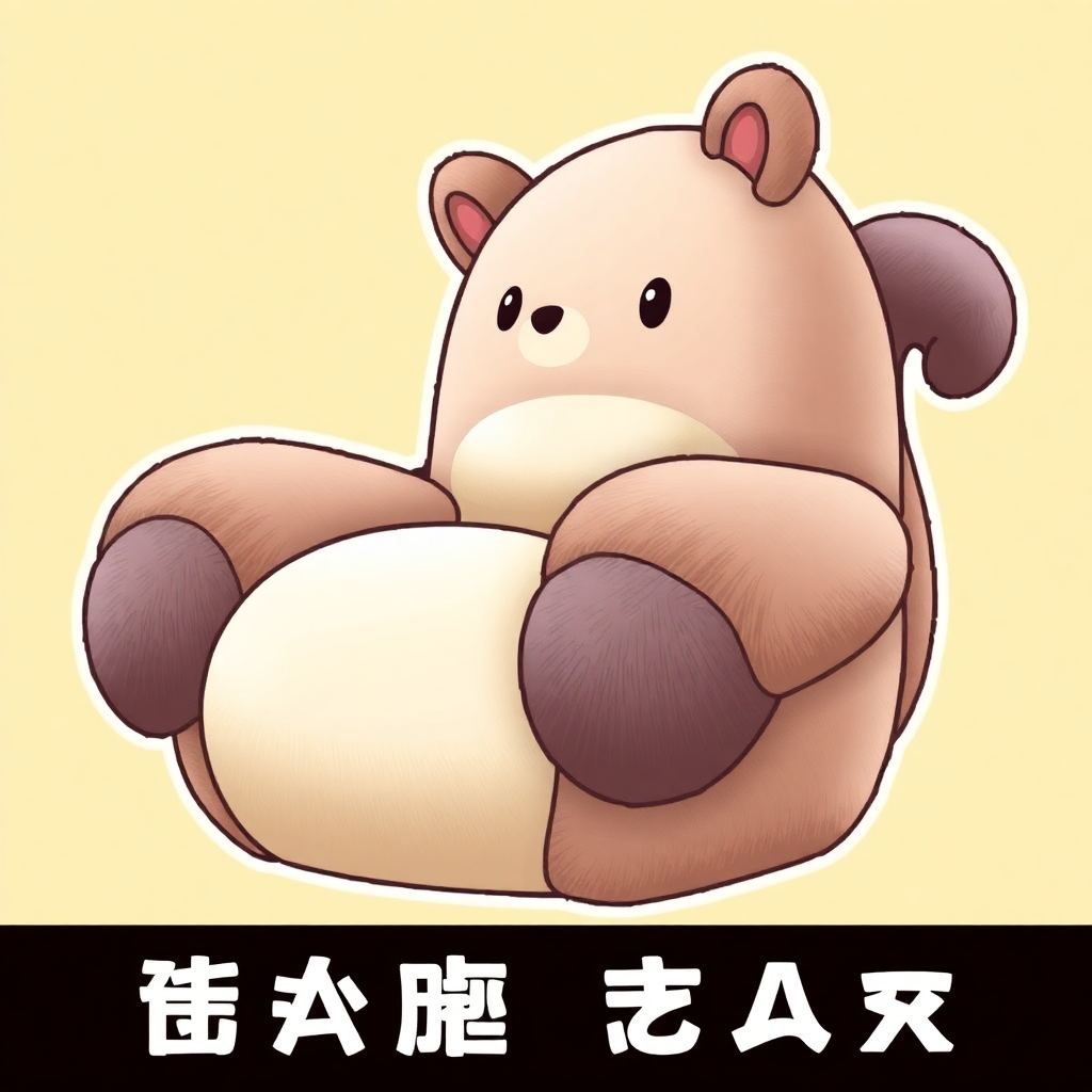 A chair shaped like a giant, plush animal, with soft, huggable limbs and a tail that can be used as a backrest.