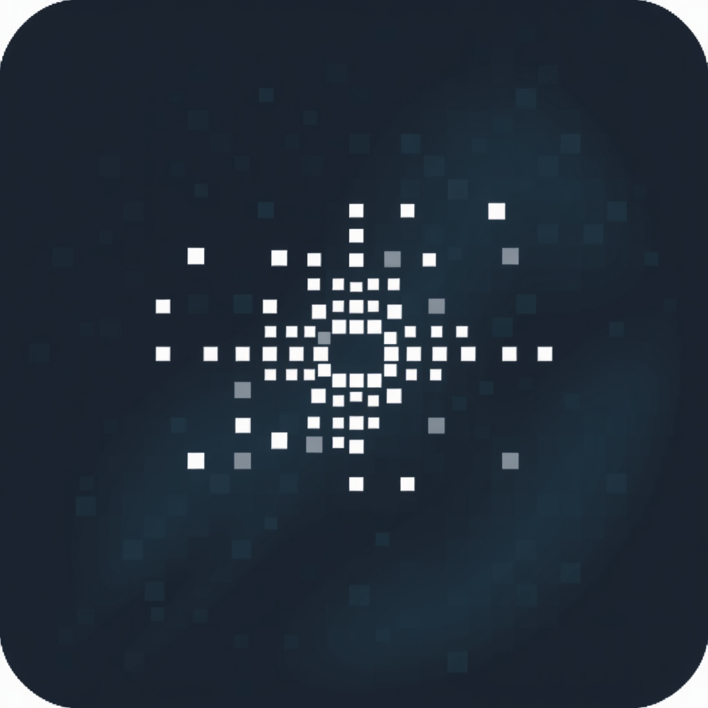Sub-design Idea 4: Pixel Seed - A single pixel or a small cluster of pixels that appears to be 'growing' or 'generating' into a more complex artistic image or pattern, showcasing the generative process from simple digital origins.