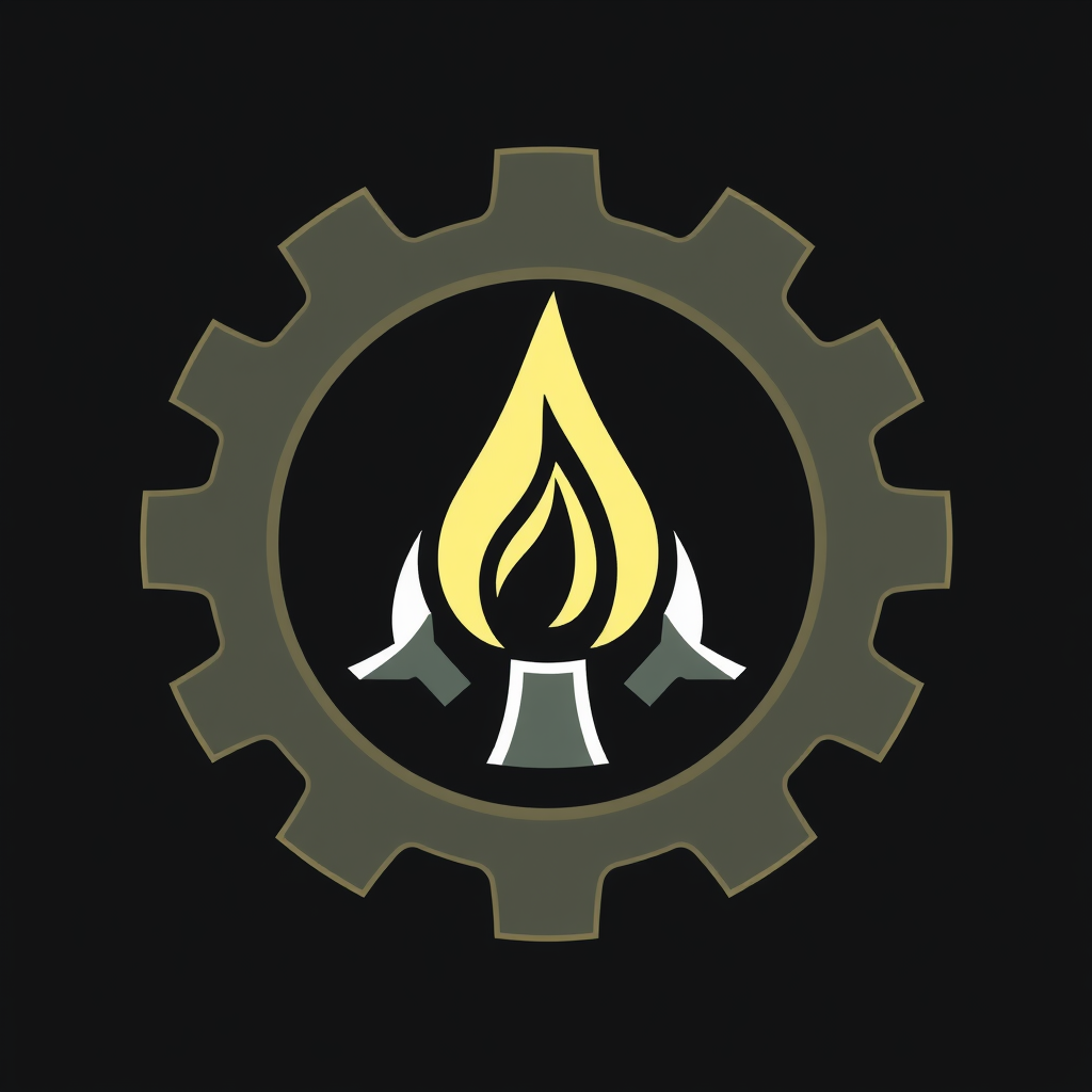 User Input (English): Startup Grind Logo Concepts - Spark or Ignition Symbol within a Gear