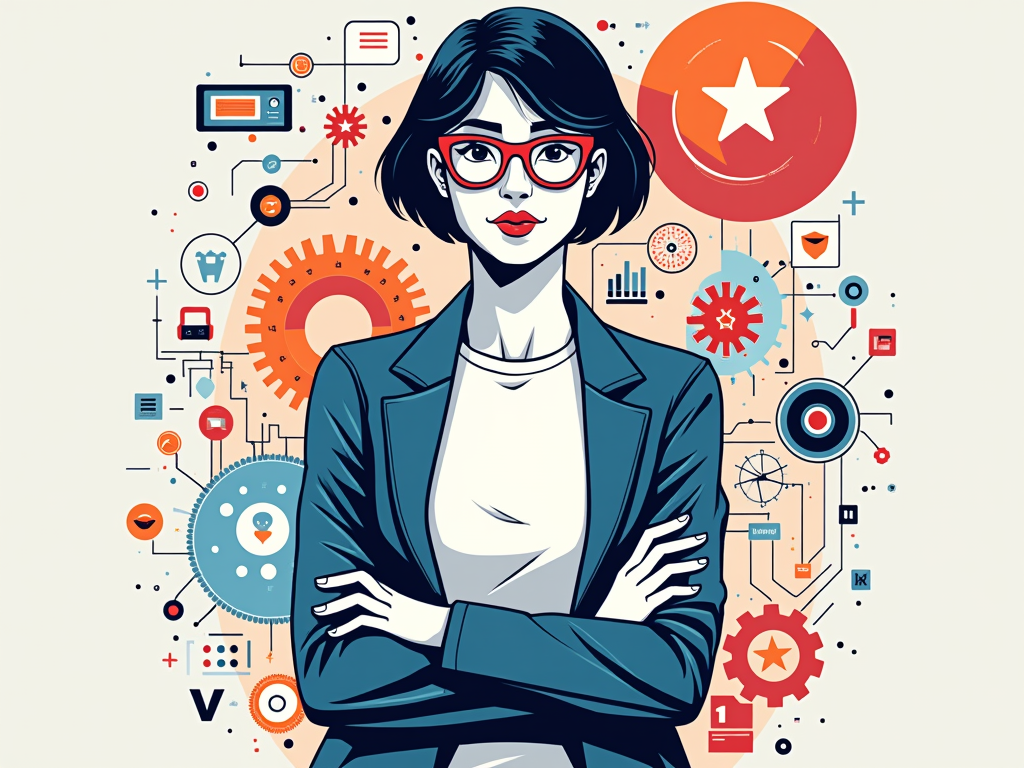 Translated Text: Women in Tech T-Shirt Designs - Minimalist Tech Iconography for Women T-Shirt