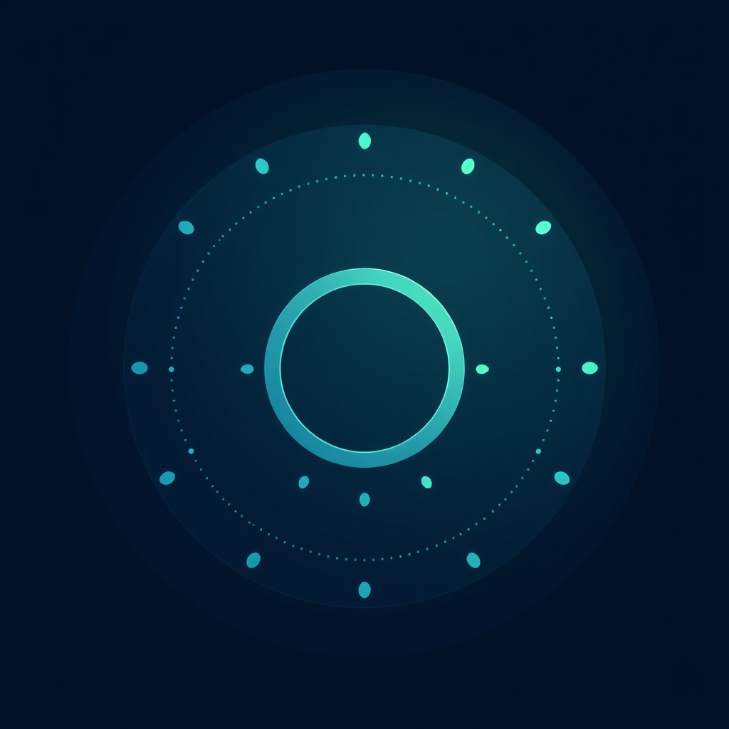 Icons using concentric circles or radiating patterns with subtle digital textures to symbolize data analysis and machine learning.