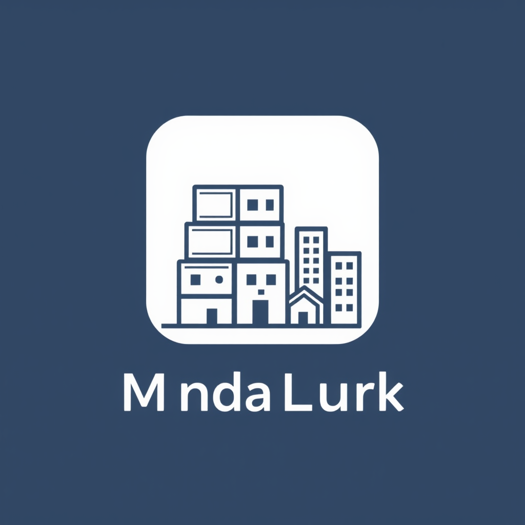 Modular blocks incrementally stacking to form a house or a small community skyline, symbolizing progressive building, growth, and accessibility. Paired with a clean, modern sans-serif typeface to convey stability.