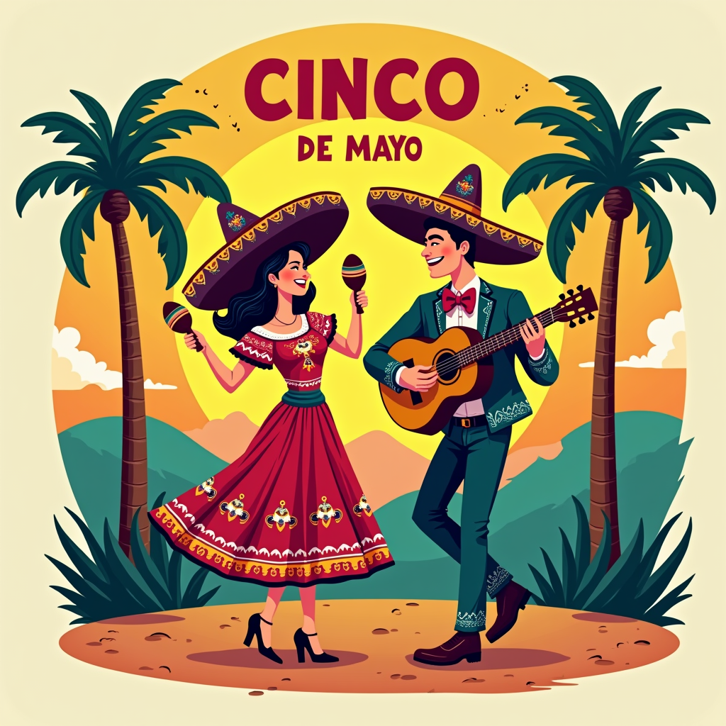User Text (English): Cinco de Mayo T-Shirt Designs - Cinco de Mayo T-Shirt Designs: Vintage & Retro Mexico Style