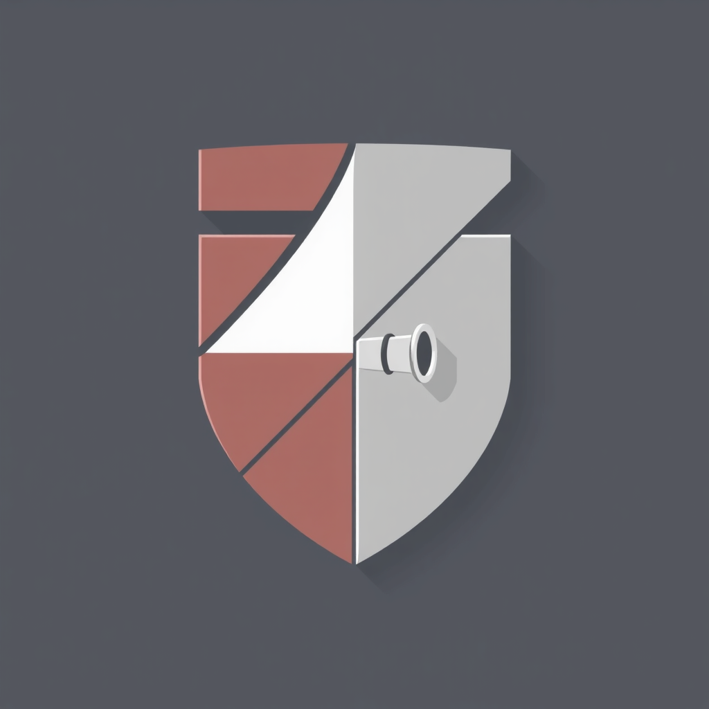 Geometric Deconstruction: A traditional shield shape is deconstructed into clean, geometric panels or segments. One segment could subtly feature a simplified cannon or the 'AFC' acronym, with the overall design focusing on modern structure, flat colors, and sharp lines.
