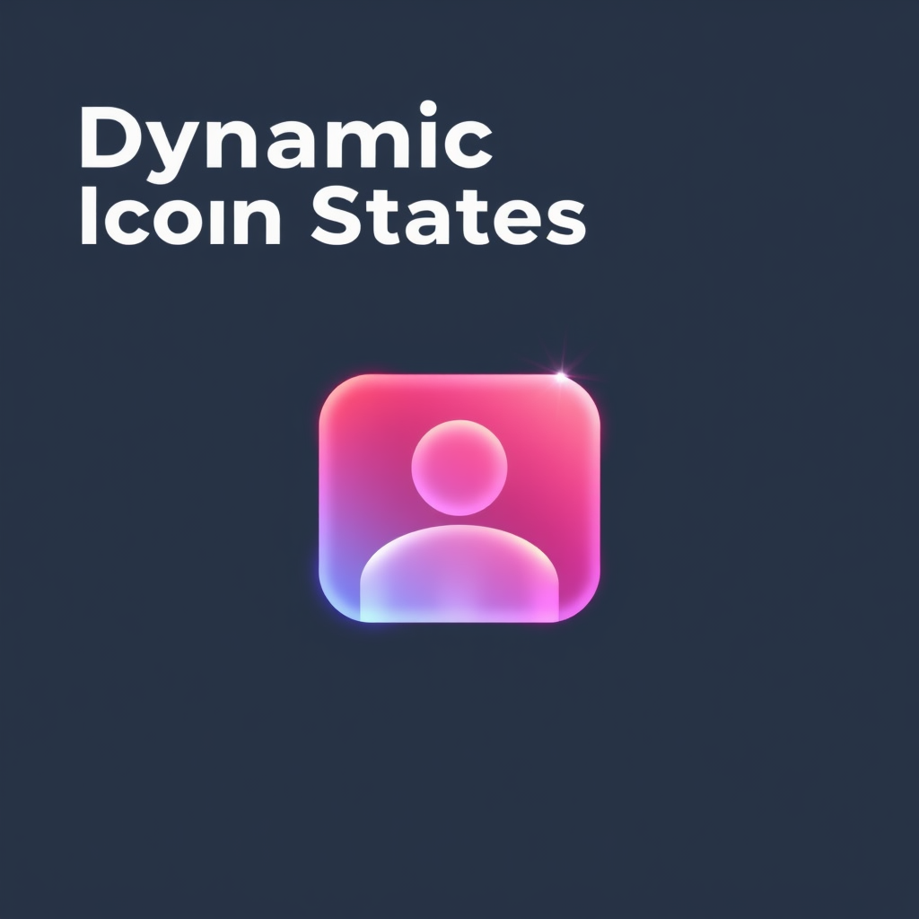 Dynamic Icon States: Icons visually change based on real-time data. For example, a 'new message' icon might pulse gently, and a 'live event' icon could show a shimmering effect when the event is active. Colors could shift based on sentiment or engagement levels.