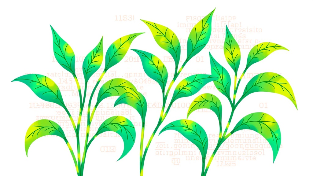 Digital Roots & Code Blossoms: Illustrations where plant structures visibly incorporate elements of code, binary patterns, or fractal algorithms, depicting a fusion of natural growth and computational generation.