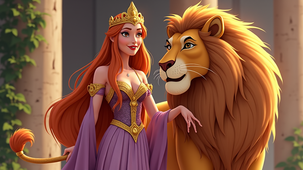 Show Hera alongside a sacred animal, such as a cow or a lion, to represent her power and authority. These symbols should be intricately designed to further enhance her divine presence.