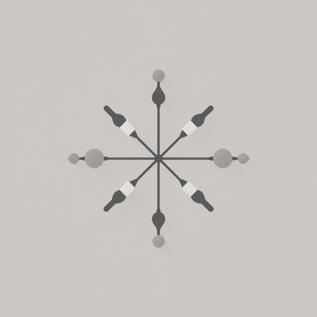 A basic, abstract glyph or a simple geometric symbol that subtly distorts, sprouts new minimalist elements, or extrudes components, transforming into a more elaborate and intricate form, suggesting the evolution of generated content.