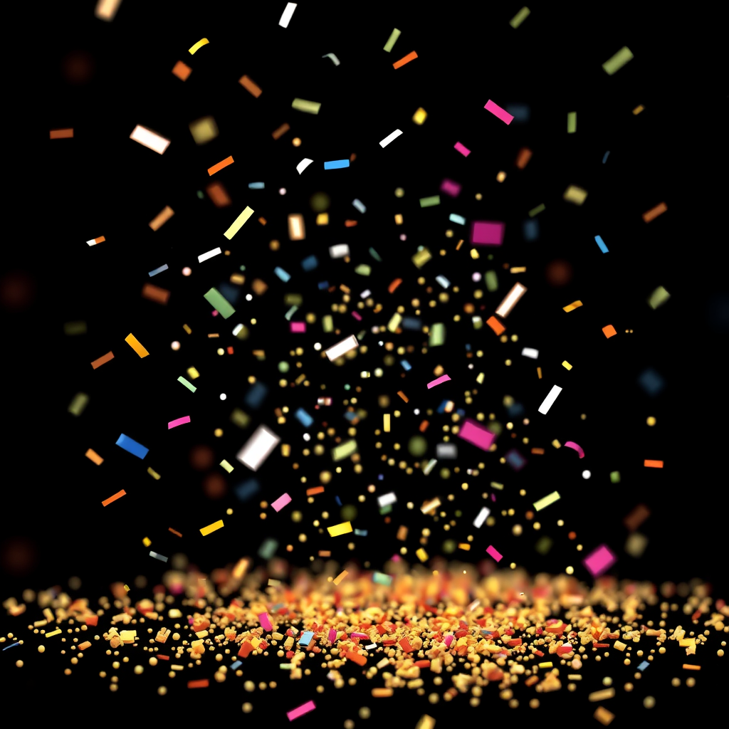 Sub Design 4: Implement a looping animation that continuously generates and disperses confetti.