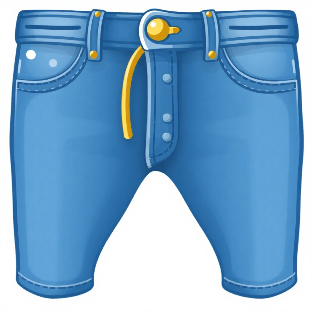 The image is a pair of blue denim shorts with a yellow belt. The shorts have two pockets on the front and two on the back. The belt has a gold buckle and a small yellow button on the right side. The waistband is adjustable and the shorts appear to be made of a soft, comfortable fabric. The background is white, making the blue color of the shorts stand out.