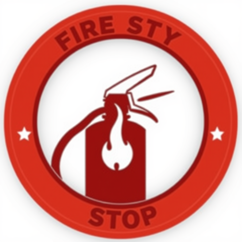 A circular logo featuring a fire extinguisher nozzle pointed at a stylized flame, with 'Fire Stop' encircling it.