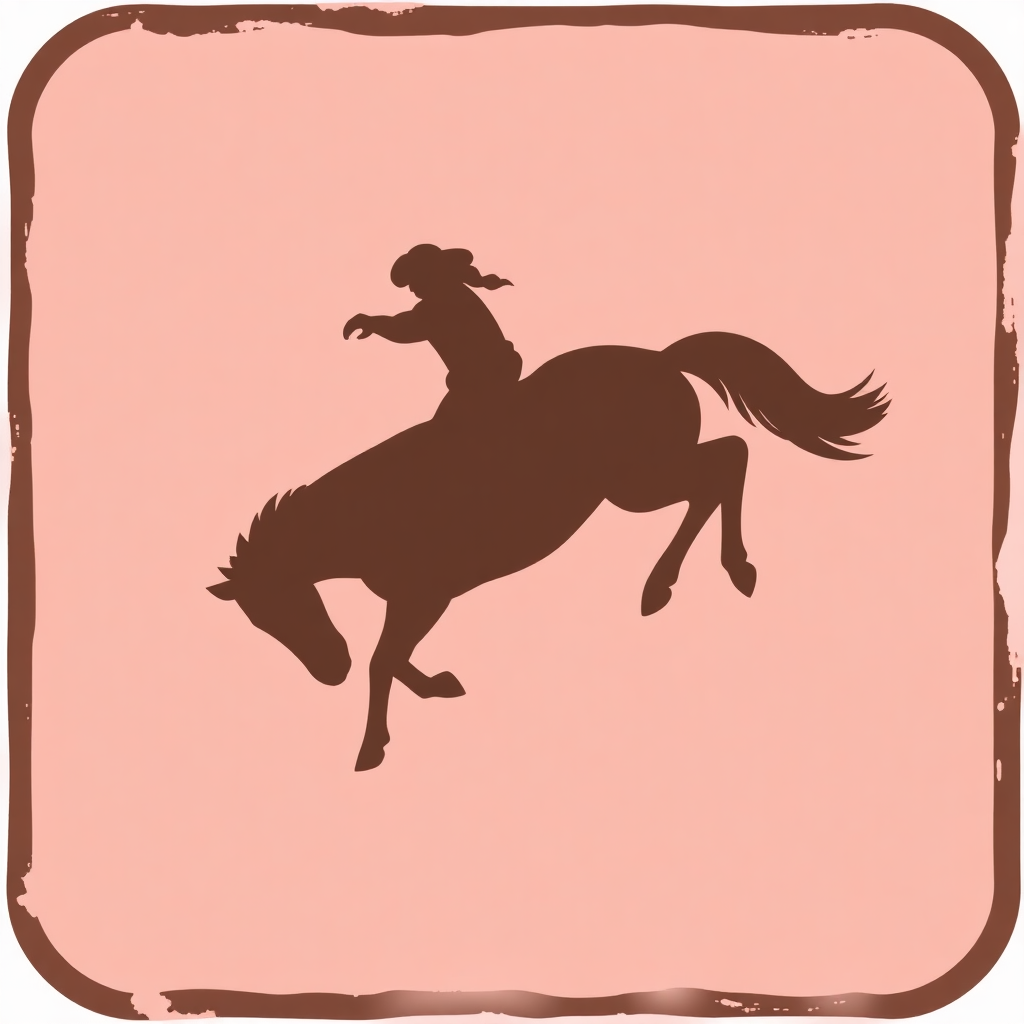 A bucking bronco silhouette with a distressed or weathered texture, giving it a vintage or rustic feel.