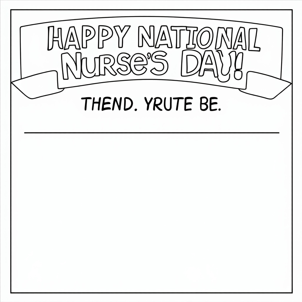 The 'Happy National Nurse's Day!' banner displayed prominently across the top of the page, with space underneath for children to draw their own picture of a nurse or write a thank you message.