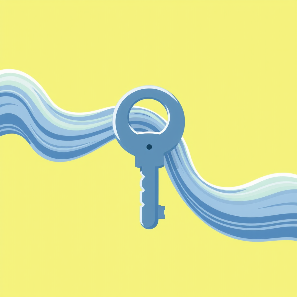 Sub-design Idea 4 (Key-Wrapped Data): A central flowing data stream that is intertwined with or passes through the loop of a symbolic key. The key's interaction with the stream visually suggests the encryption process, highlighting the key's essential role in securing data.