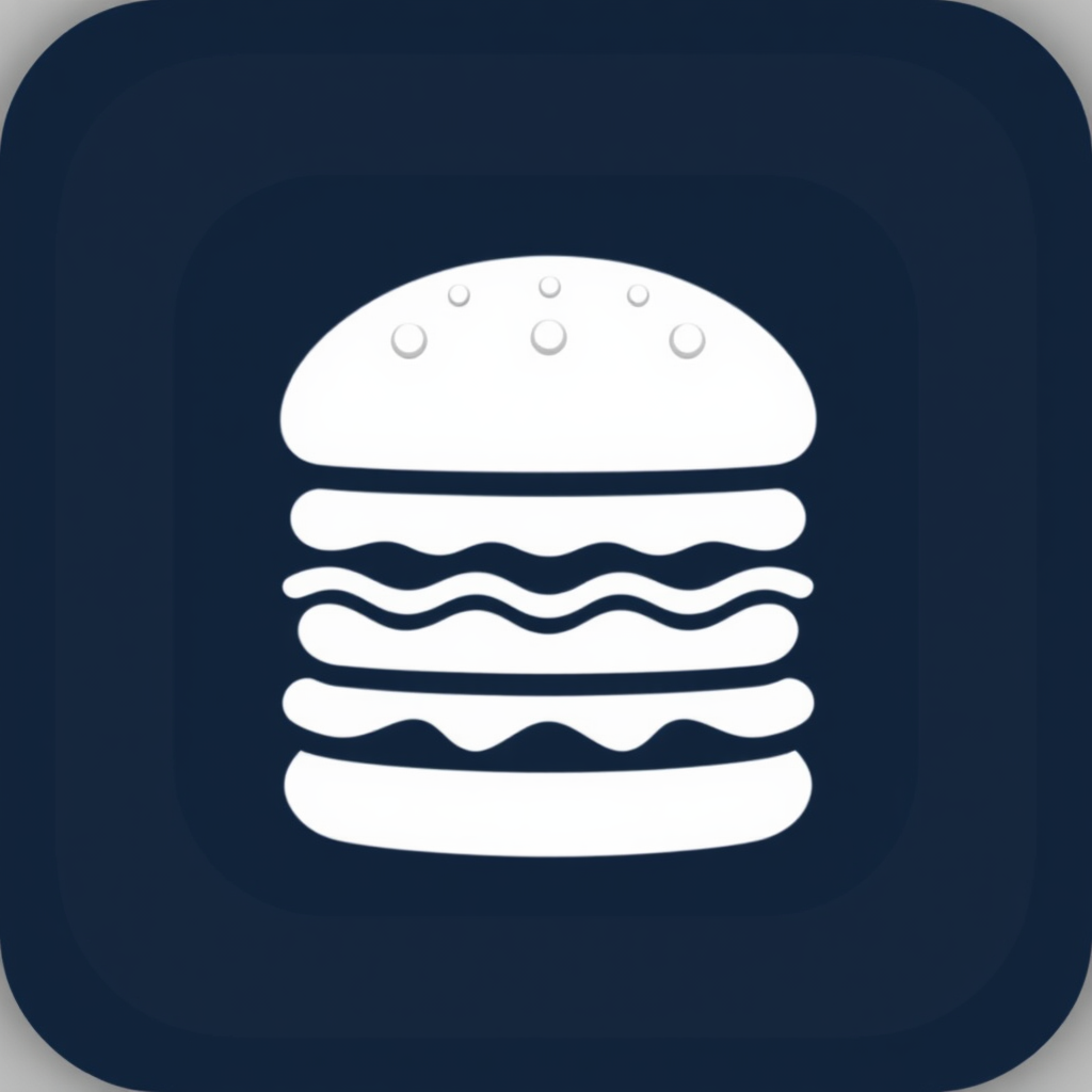 A stacked icon with three horizontal lines representing the bun, patty, and bun.